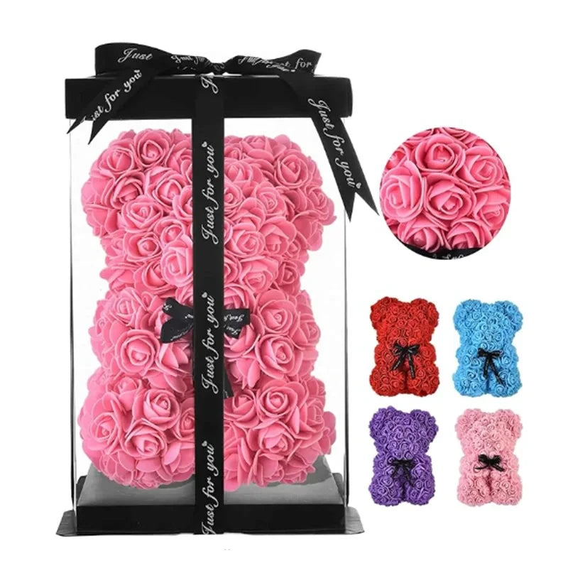 Artificial Teddy Rose Bear
