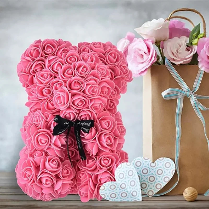 Artificial Teddy Rose Bear