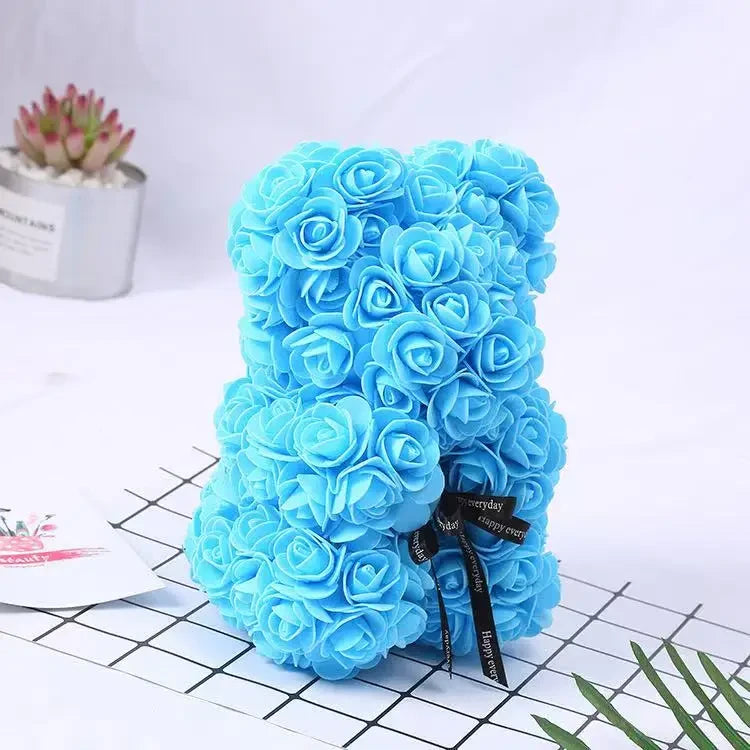 Artificial Teddy Rose Bear