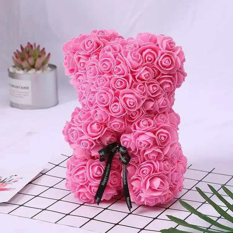 Artificial Teddy Rose Bear
