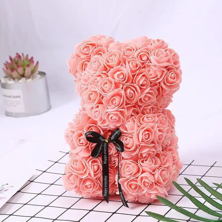 Artificial Teddy Rose Bear