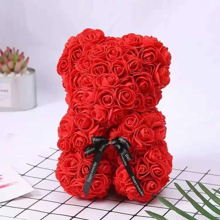 Artificial Teddy Rose Bear