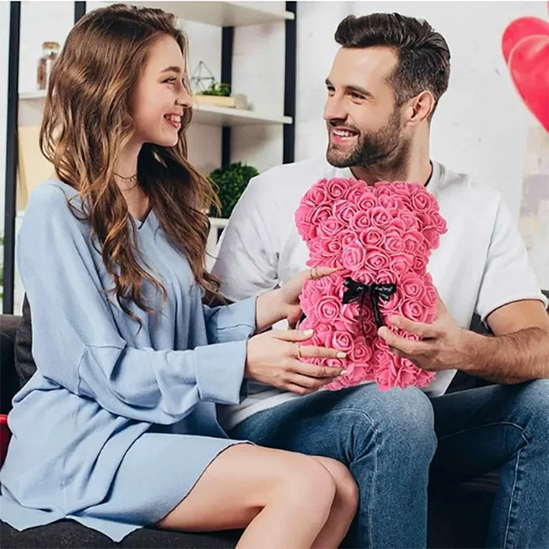Artificial Teddy Rose Bear