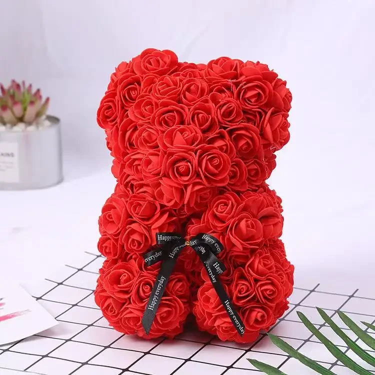 Artificial Teddy Rose Bear