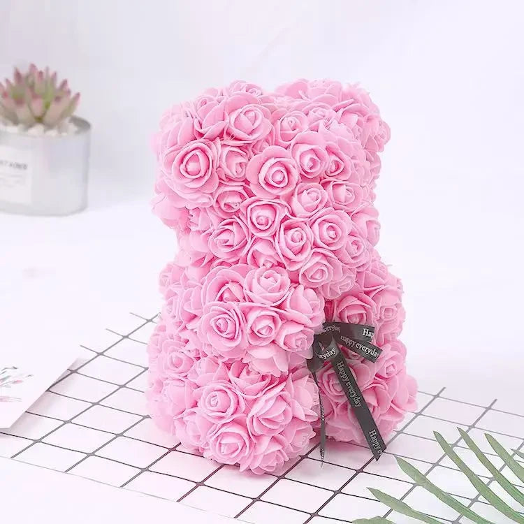 Artificial Teddy Rose Bear