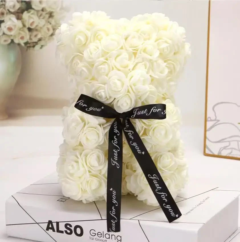Artificial Teddy Rose Bear