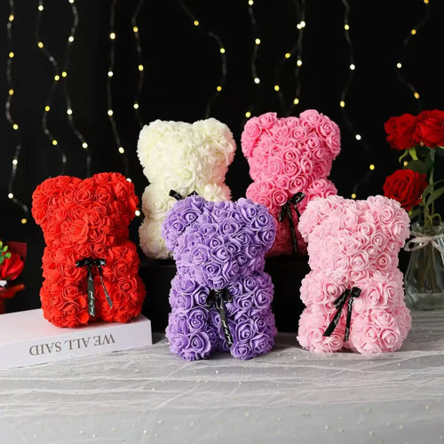 Artificial Teddy Rose Bear